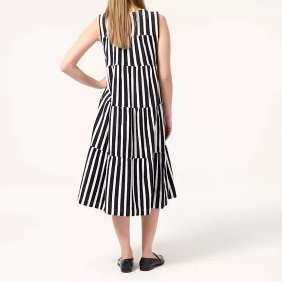J.Crew Women's Tiered Tank Midi Dress in Navy Stripe Size S - Picture 5 of 11